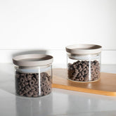 Heart Home Set of 2 Borosilicate Galss 450ml Food Storage Jar Kitchen Containers Set with PP Lid | Multipurpose Dal & Pulses Storage Canisters Box for Kitchen Organizers | Transparent